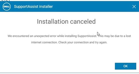 dell supportassist won't install